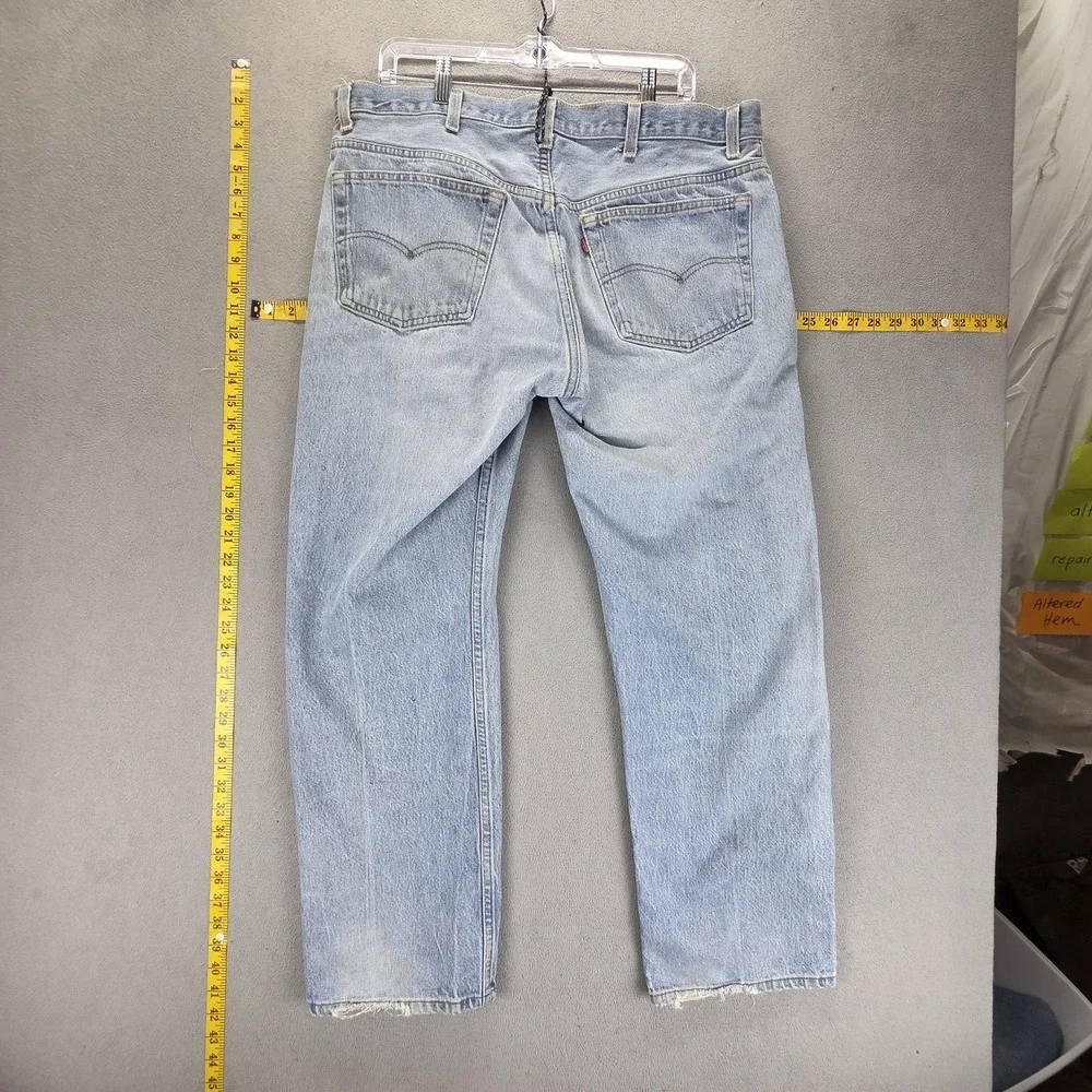 Vintage Levis 501 Jeans‎ Mens Blue Light Wash Straight Button Fly USA Fits 36x28